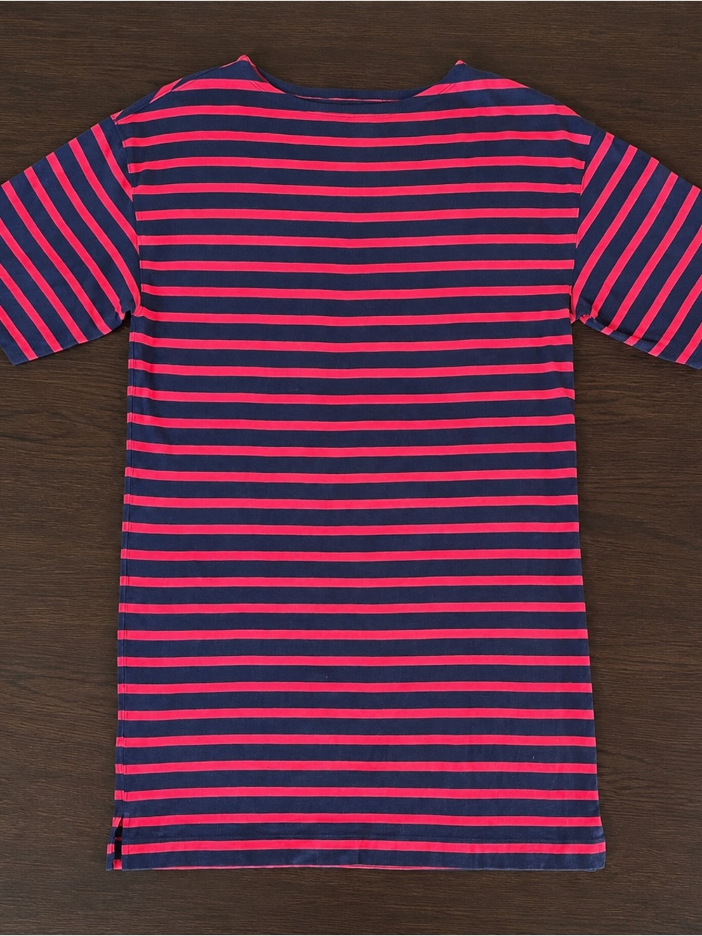 Everlane 100% Organic Cotton Striped T-Shirt Dress Small Nautical Navy Red EUC